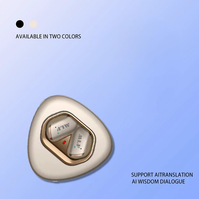 Alt view image 5 of 5 - MLF-M018 Open Ear Translation Earbuds AI Real Time Translator Earbuds Global Multilingual AI Translator Earbuds Voice Boost ENC Noise Suppression Clear Calls Beige