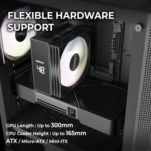Alt view image 5 of 5 - RAIDMAX V217 ATX Mid Tower Mesh Gaming PC Case, High Airflow Front Panel Design, 4X 120mm ARGB Fans Pre-Installed, Tempered Glass Side Panel, Supports 305mm GPU / 240mm Radiator (Black)
