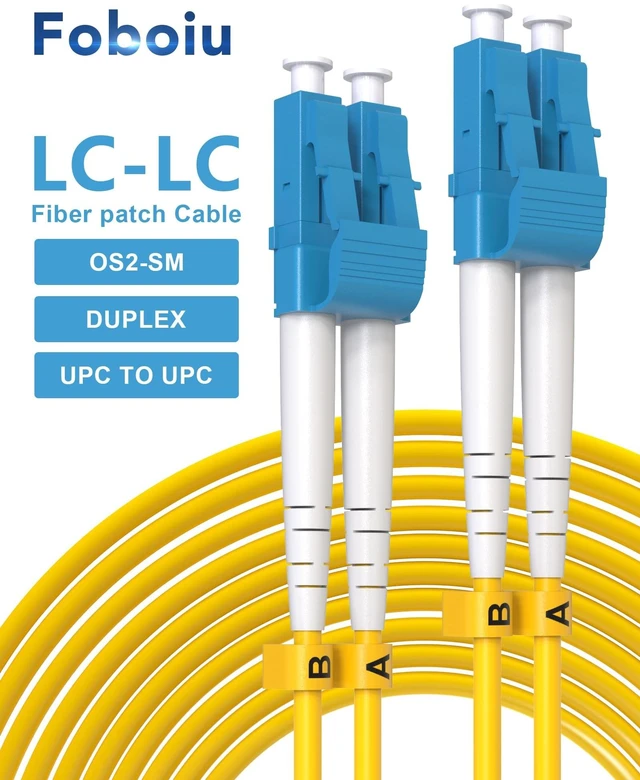Alt view image 2 of 5 - Foboiu 10 Pack OS2 LC to LC Single Mode Fiber Patch Cable 2m/6.5ft, Duplex