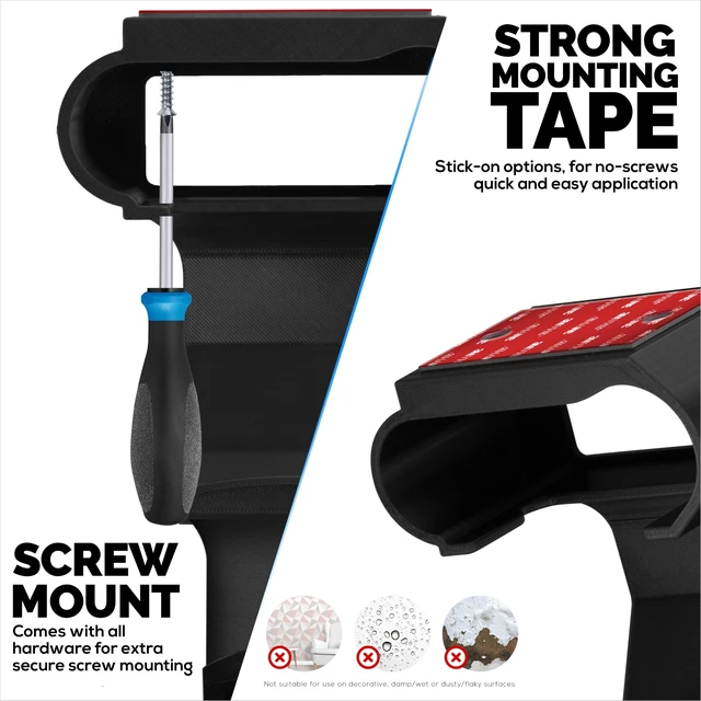 Alt view image 5 of 5 - BRAINWAVZ Under Mount Game Controller & Headset Hanger for SteelSeries Arctis Nova Pro Wireless, Nova Elite & Pro Omni + Base Station Dock - Easy Install with Screws or VHB Tape