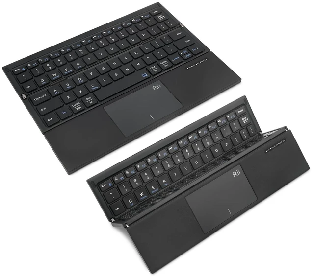 Main image of Rii Tri-Foldable Bluetooth Keyboard with Touchpad,Rechargeable RK811