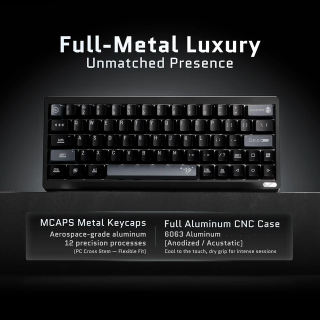 Alt view image 2 of 5 - OOCTPK Chilkey SF60 Wired Magnetic Keyboard with Metal Keycaps, 60% Gaming Keyboard with Hall Effect Switch Hot Swappable, Rapid Trigger, 16 Millions ARGB, Full-Aluminum for a Rich, Deep, Thock Typing