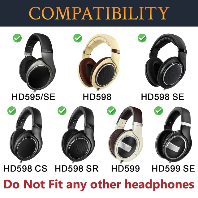 Alt view image 2 of 5 - SOULWIT Replacement Kit for Sennheiser HD595/HD598/HD599 - Black