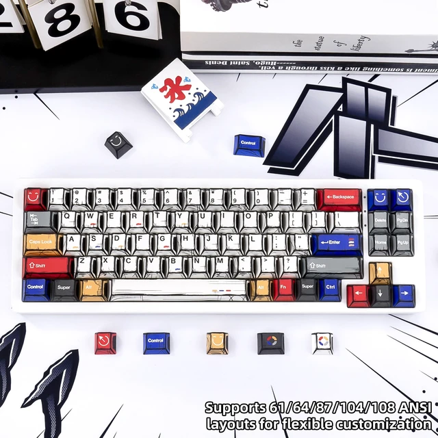 Alt view image 3 of 5 - GEKUCAP White Manga Japanese Style Cherry Profile Keycaps