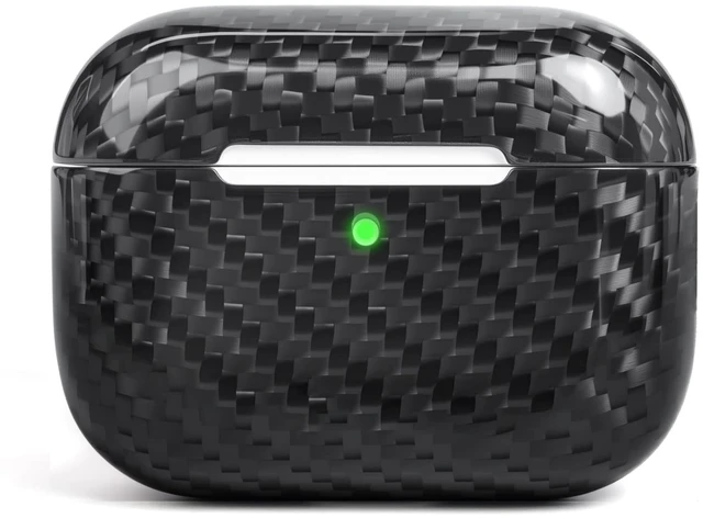 Main image of MOLOVA Carbon Fiber Material Design Protective Cover for AirPods Pro 3 Case, Shockproof Hard Shell for AirPod Pro 3 Case, Stylish and Durable Cover for Men/Wome USB-C Cable,Black