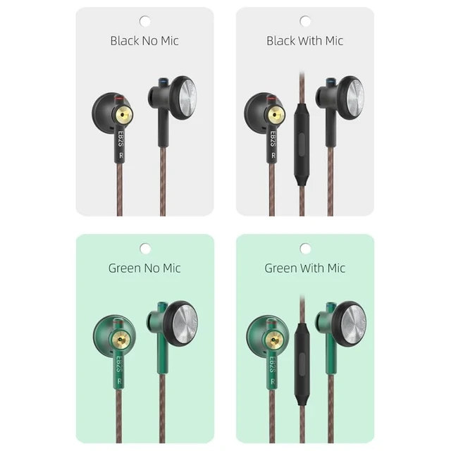 Alt view image 5 of 5 - NICEHCK EB2S 15.4mm Flat Earbuds,4.4mm Plug No Mic Audiophile IEM (Green)