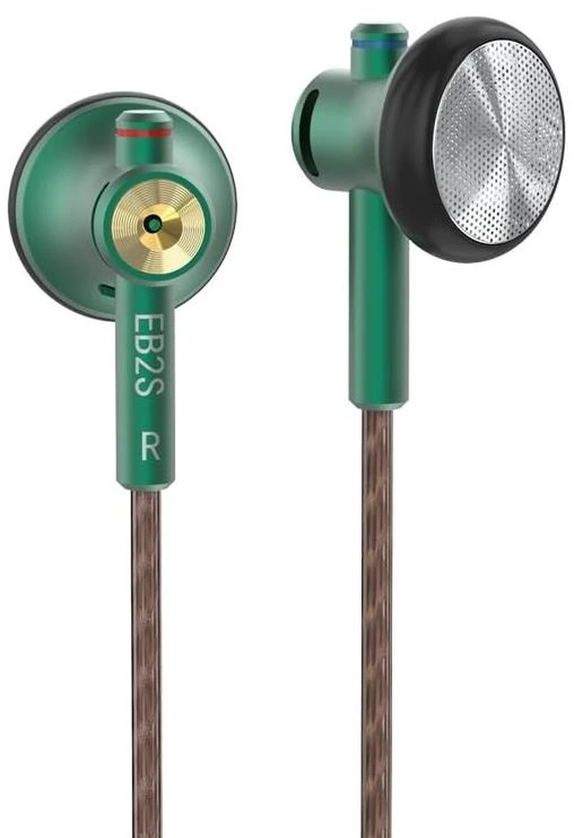 Main image of NICEHCK EB2S 15.4mm Flat Earbuds,4.4mm Plug No Mic Audiophile IEM (Green)
