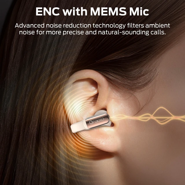 Alt view image 2 of 5 - Oraolo Bluetooth Earbuds, Crystal Clear Call, USB-C Charging, Bluetooth 6.0 Open Earphones with ENC, IPX5 Waterproof Wireless Clip-on Earbud, Gift for Christmas Man/Women