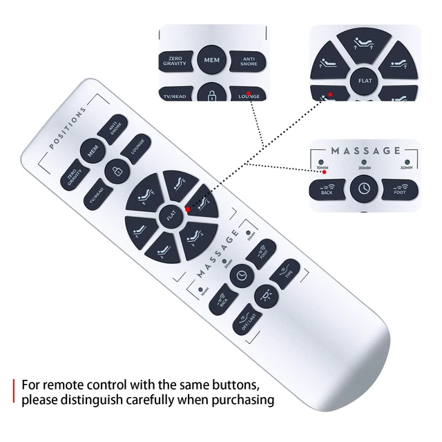 Alt view image 4 of 5 - SJUIF Remote for Malouf Structures M555 M550 Split Queen Adjustable Bed