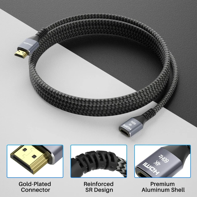 Alt view image 2 of 5 - 4K HDMI Extension Cable (2 Pack, Each 12FT), HDMI Extender Male to Female