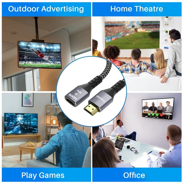 Alt view image 5 of 5 - 4K HDMI Extension Cable (2 Pack, Each 12FT), HDMI Extender Male to Female