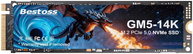 Main image of Bestoss NVMe M.2 2280 SSD 2TB Internal Gen5, Up to 14000MB/s, DRAM Cache