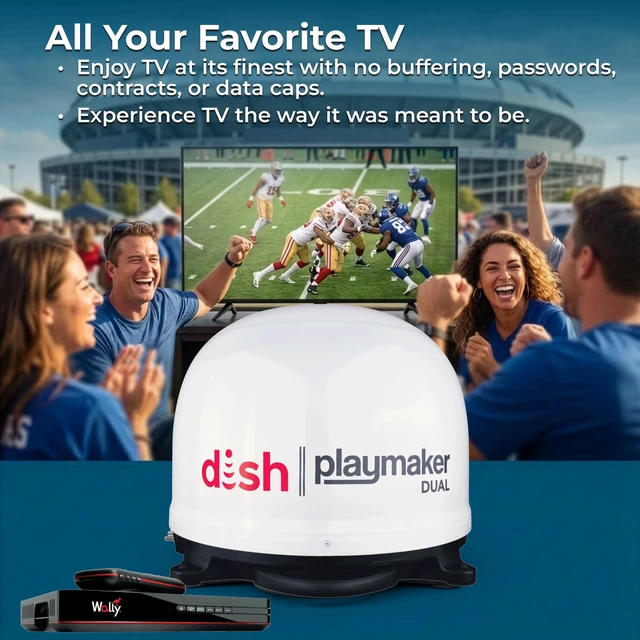 Alt view image 4 of 5 - Winegard Dish Playmaker Dual PL8000R Satellite TV Antenna with Receiver
