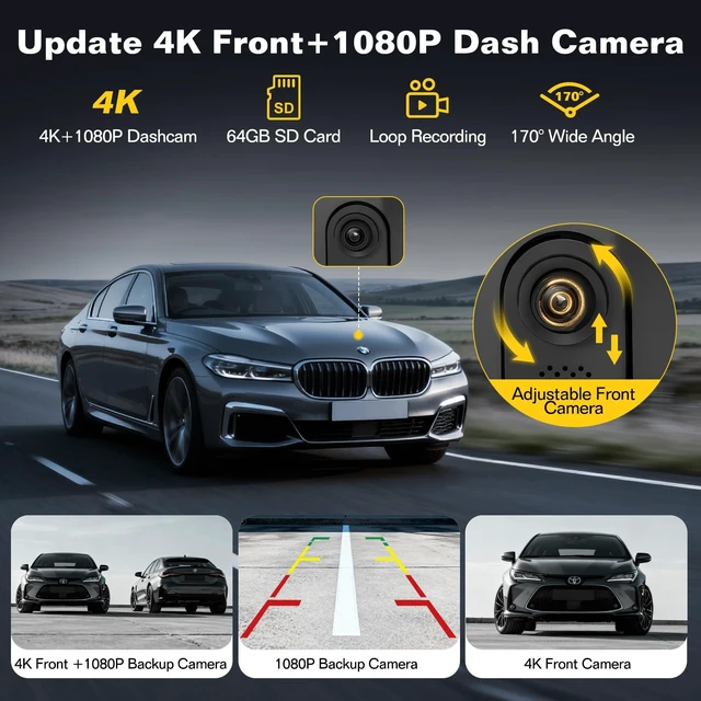Alt view image 5 of 5 - Stihoze 10.26'' Wireless CarPlay Screen for Car, Apple CarPlay & Android Auto, 4K Dash Cam & 1080P Backup Camera, Car Stereo HD Touchscreen, Mirror Link & Navigation