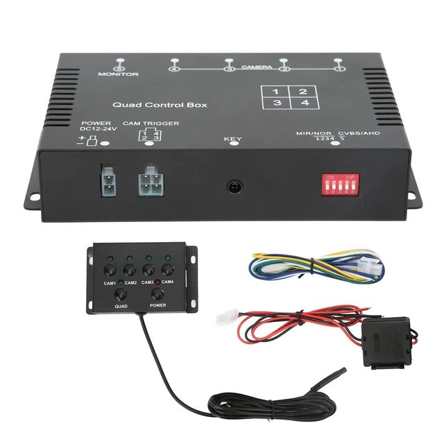 Alt view image 4 of 5 - RASTKY 4 annel Video Splitter, 1080P AHD Video Screen with Overlay aracters and Wide Voltage Input, for RV Truck Bus Trailer Buses Yats