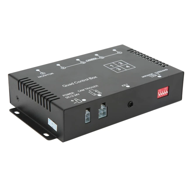 Alt view image 5 of 5 - RASTKY 4 annel Video Splitter, 1080P AHD Video Screen with Overlay aracters and Wide Voltage Input, for RV Truck Bus Trailer Buses Yats