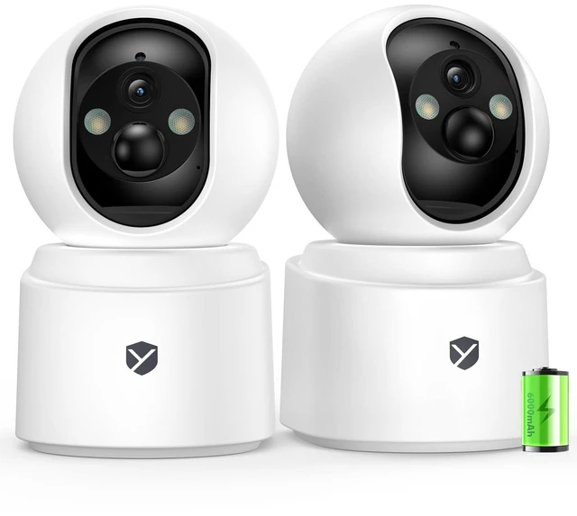 Main image of Battery Powered Indoor Camera Wireless 2 Pack with 2.5K Color Night Vision