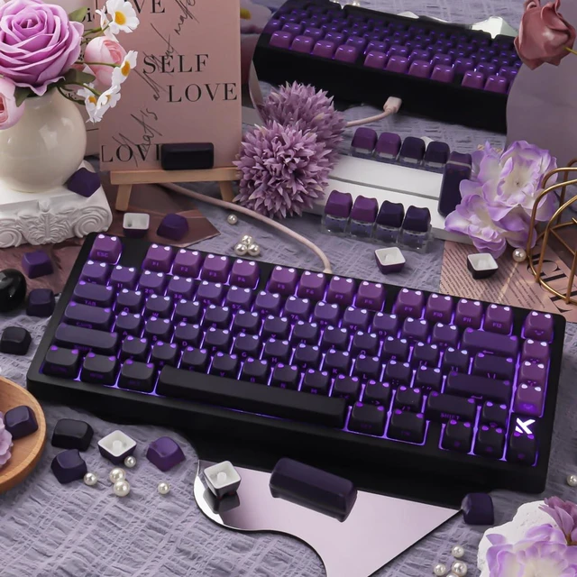 Alt view image 4 of 5 - Tsungup Cute Cat Keycaps Mao Profile Custom Key caps Keyboard Keycaps