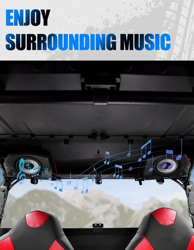 Alt view image 3 of 5 - AUPOWER Rear Roof Speaker Pods Hloder for Polaris General 1000, 6.5" Speaker Mount Enclosures with Brackets, Replace OEM #2637784, 2637785