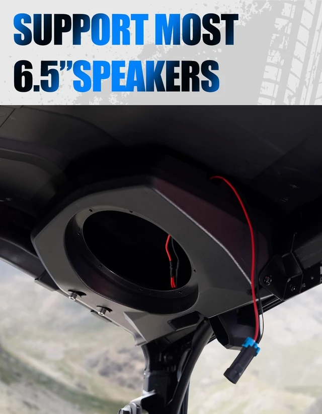 Alt view image 5 of 5 - AUPOWER Rear Roof Speaker Pods Hloder for Polaris General 1000, 6.5" Speaker Mount Enclosures with Brackets, Replace OEM #2637784, 2637785
