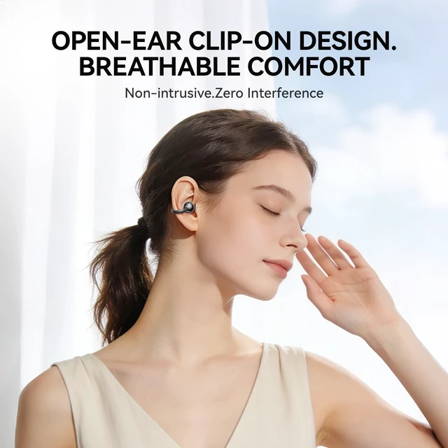 Alt view image 2 of 5 - CHENRUIDA Clip-On Earbuds M79 Open Ear Ear Buds Wireless Headphones(Blcak)