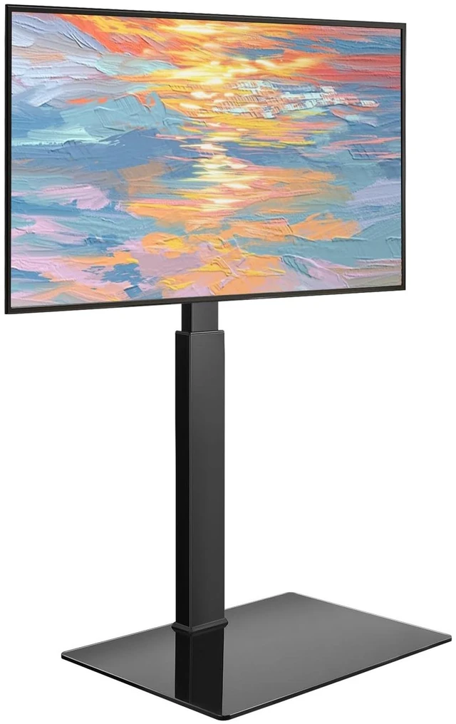 Main image of WKWKER Floor TV Stand for 27-65 inch LED Screen Adjustable TV Stand with Mount Swivel Floor Televisions Stand with Tempered Glass Base for Corner Bedroom Living Room Max VESA 400x400mm