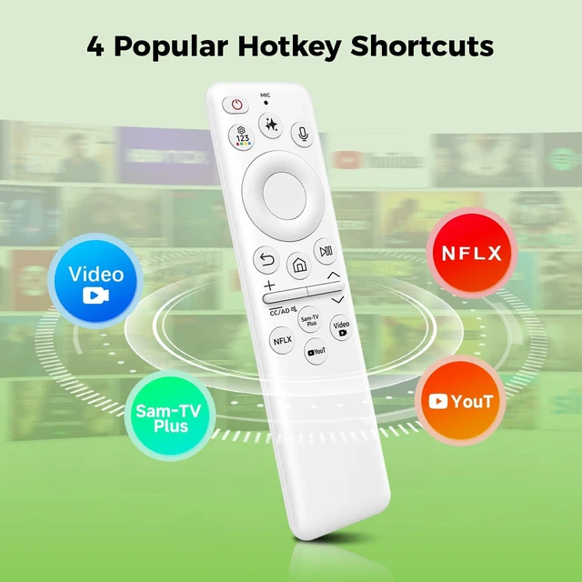 Alt view image 5 of 5 - New BN59-01480A Solar Smart AI Voice Remote with Rechargeable Solar Cell, TM2560E Solarcell Remote Replacement, App Shortcuts & USB-C Charging, for Samsung 2023-2026 Neo QLED & OLED Smart TVs- W
