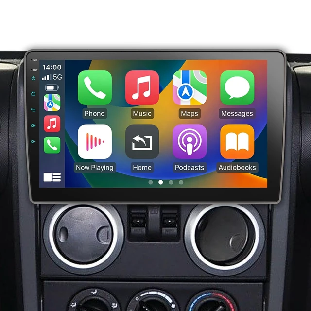 Main image of Car Radio Stereo for Jeep Wrangler JK 2007-2018 Dodge Ram 2009-2012, 10 inch Touch Screen with Wireless Carplay & Android Auto/Bluetooth/Navigation/SWC/AM FM Radio Linux