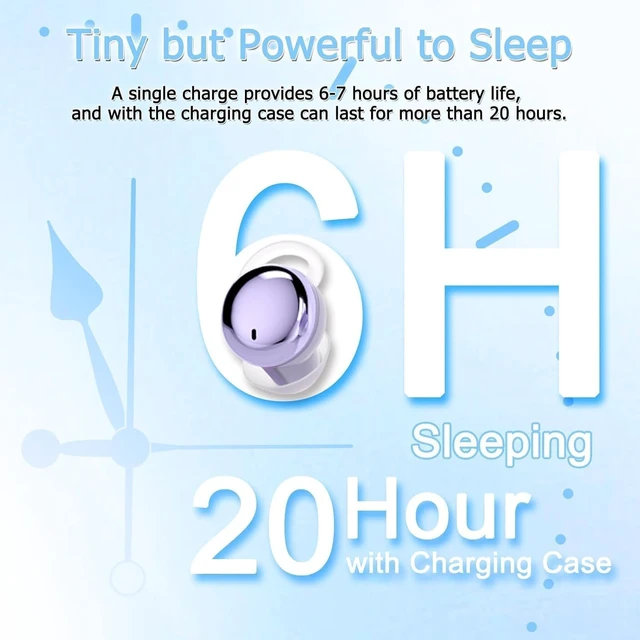 Alt view image 4 of 5 - Rehoria Side Sleeper Earbuds, Mini Comfortable Earbuds for Sleeping(Purple)
