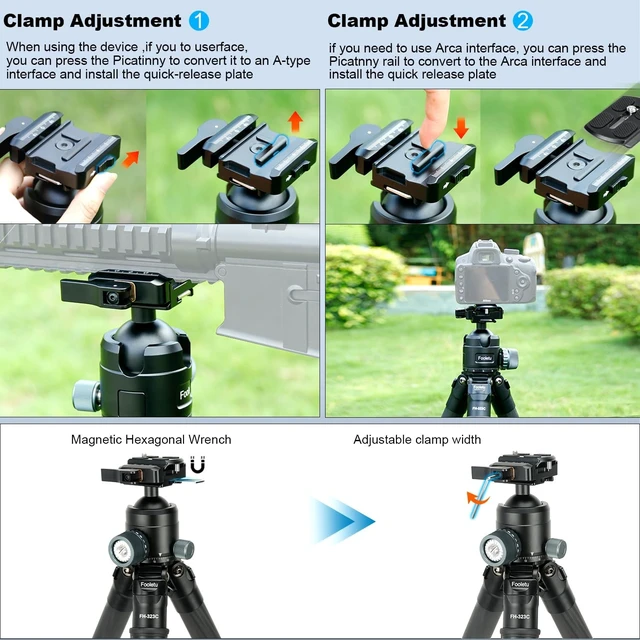 Alt view image 5 of 5 - Fooletu Carbon Fiber Tripod for Hunting, 360 Ball Head & Picatinny to Arca