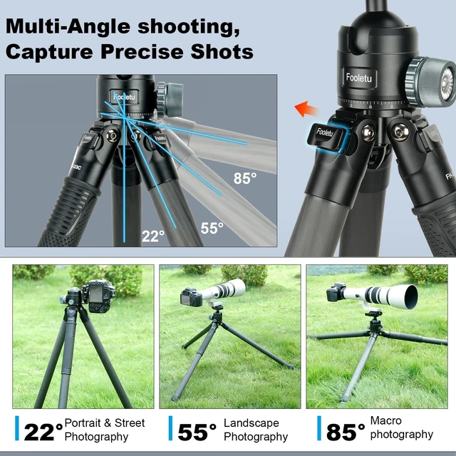 Alt view image 4 of 5 - Fooletu Carbon Fiber Tripod for Hunting, 360 Ball Head & Picatinny to Arca