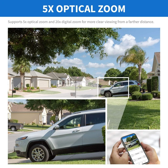 Alt view image 2 of 3 - GW Security 5X Motorized Zoom 4K Outdoor/Indoor Security Camera GW808502M