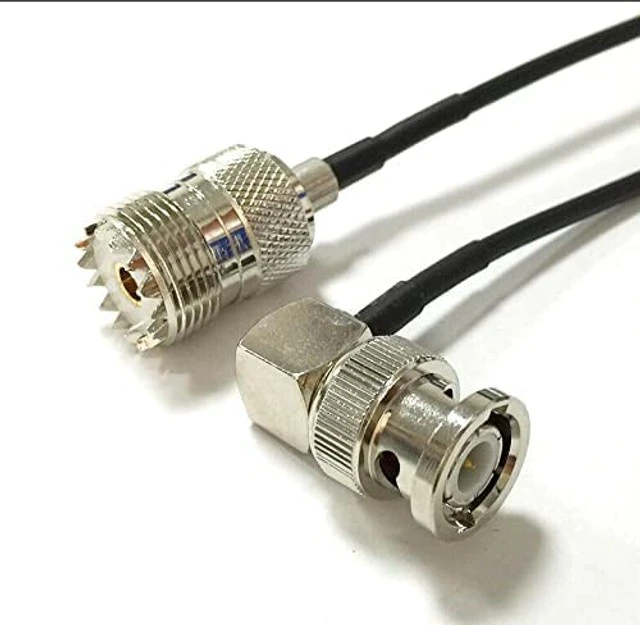 Alt view image 2 of 2 - Eonvic BNC to UHF Female SO239 Jumper Pigtail Cable RG58 Adapter Antenna Patch Cord for Scanner, Ham Radio, Handheld CB Radio, Amateur Radio (1M)