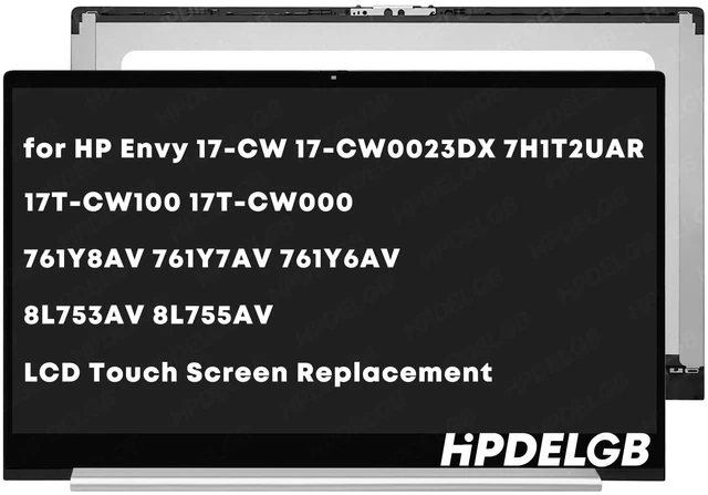 Main image of HPDELGB Replacement for HP Envy 17-CW0023DX 7H1T2UAR 17T-CW100 17T-CW000 761Y8AV 761Y7AV 761Y6AV 8L753AV 8L755AV LCD Touch Screen Digitizer Assembly Replacement 1920x1080 30pin LCD Display