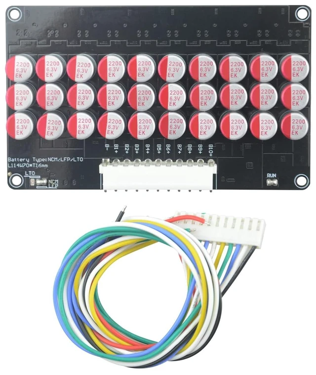 Main image of LVNOON 5.5A 5S to 21S 5S 6S 7S 8S 9S 10S 12S 14S 16S 17S 21S Smart Active Balancer Active Equalizer Balancer for li-ion NCM Lifepo4 LFP LTO Battery Energy Capacitor (8S-10S)