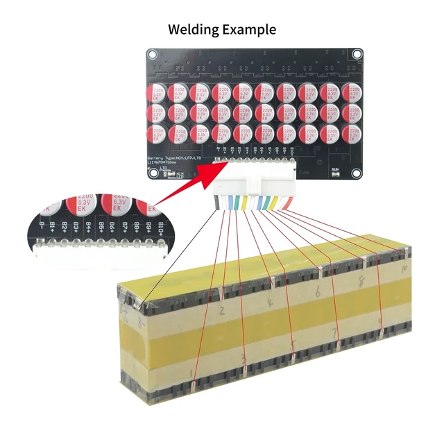 Alt view image 5 of 5 - LVNOON 5.5A 5S to 21S 5S 6S 7S 8S 9S 10S 12S 14S 16S 17S 21S Smart Active Balancer Active Equalizer Balancer for li-ion NCM Lifepo4 LFP LTO Battery Energy Capacitor (8S-10S)