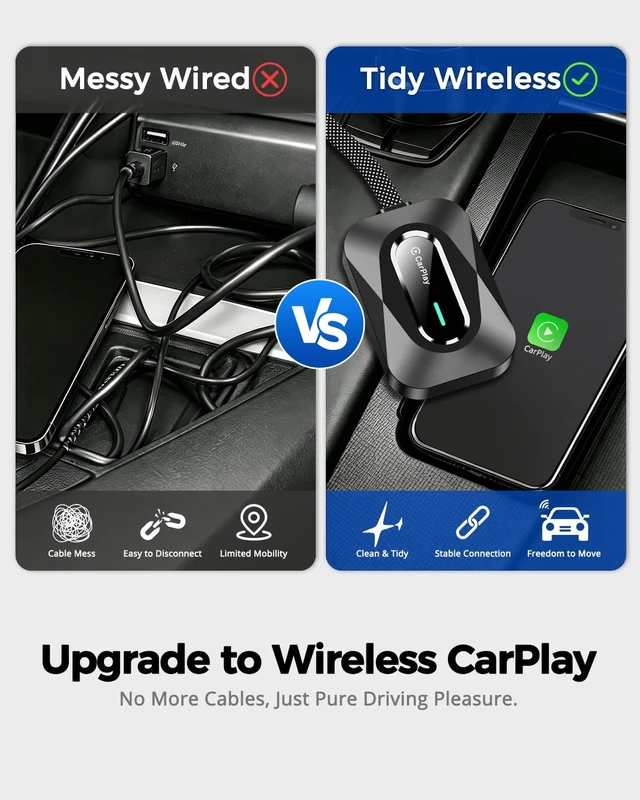 Alt view image 2 of 5 - Jutaruoo 2-in-1 Wireless CarPlay & Android Auto Adapter, USB-A/C, WiFi 6