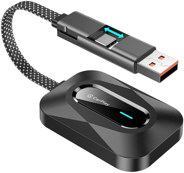 Main image of Jutaruoo 2-in-1 Wireless CarPlay & Android Auto Adapter, USB-A/C, WiFi 6