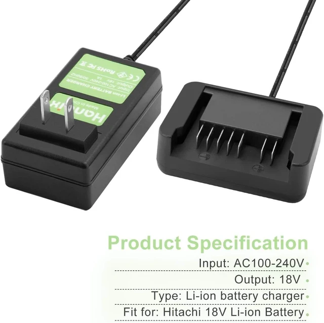Alt view image 4 of 5 - Hanaix 2Pack 4000mAh 18V Battery and Charger Compatible with Hitachi