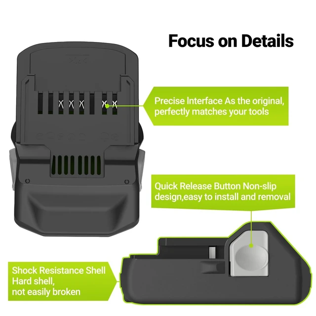 Alt view image 5 of 5 - Hanaix 2Pack 4000mAh 18V Battery and Charger Compatible with Hitachi