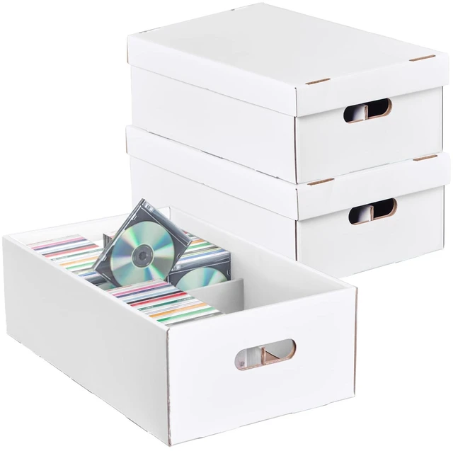 Main image of NUMINA 3 Pack CD Storage Boxes 240 CD Capacity Organizer with Lift-Off Lid