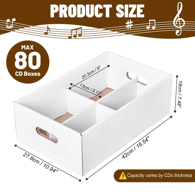 Alt view image 2 of 5 - NUMINA 3 Pack CD Storage Boxes 240 CD Capacity Organizer with Lift-Off Lid