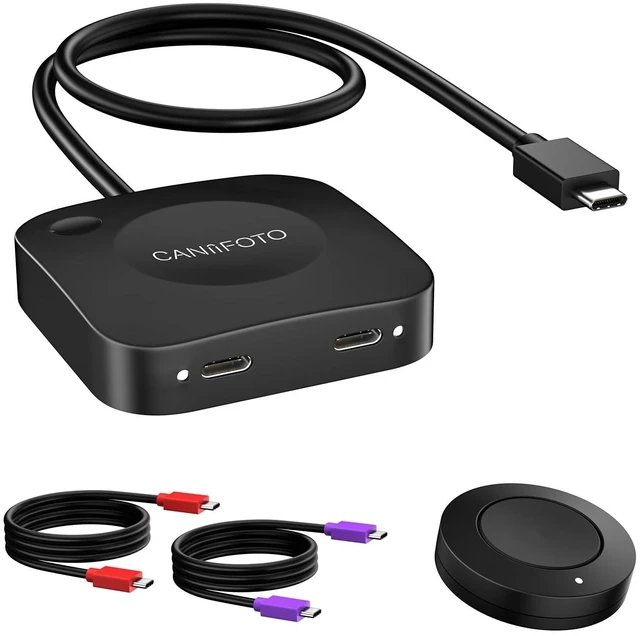 Main image of Caniifoto 20Gbps USB C Switch for 2 Computers, USBC Switcher,2 USB-C Cables