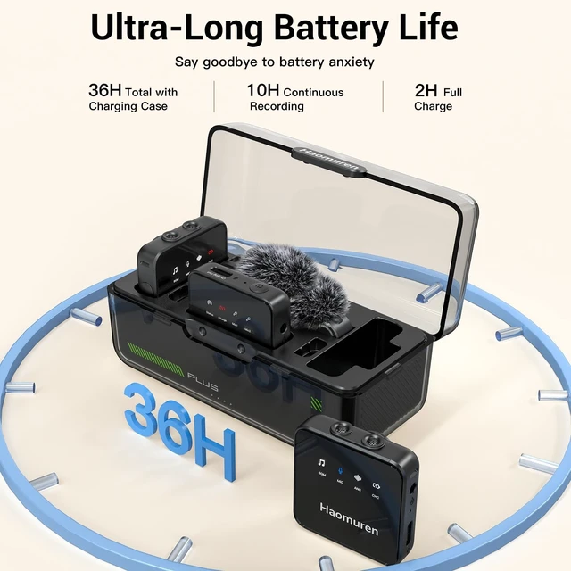 Alt view image 5 of 5 - Wireless Lavalier Microphone with AI App for iPhone, Android, PC & Camera