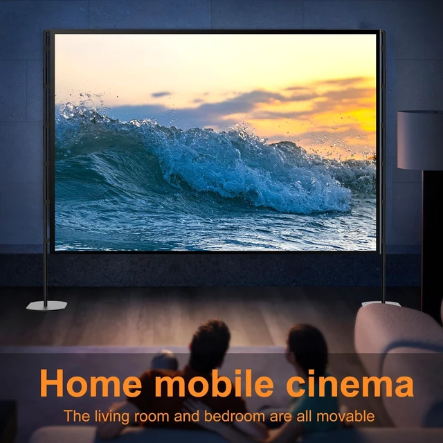 Alt view image 4 of 5 - 120 Inch Outdoor Projector Screen with Stand, Portable Indoor Outdoor Movie Screen, 16:9 4K HD Lightweight Projection Screen with Carry Bag for Backyard Movie Night