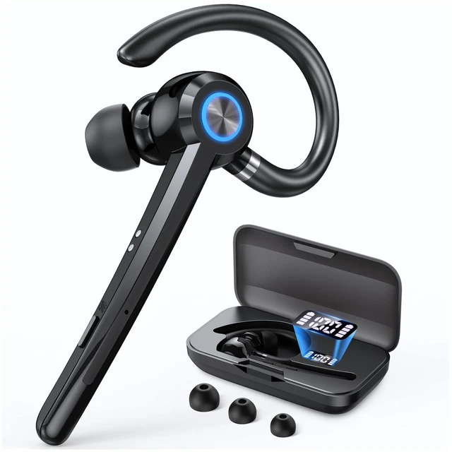 Main image of Wireless Bluetooth Headset V5.4 with ENC Mic, Single Ear Bluetooth Earpiece