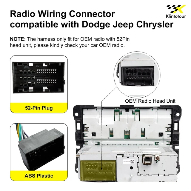 Alt view image 2 of 5 - Radio Wiring Harness with Antenna Adapter Compatible with Chrysler 2015-2020/Dodge 2013-2016/Jeep 2014-2020/Ram 2013-2019, Stereo Installation Wire Harness Kit Aftermarket Stereo CD Player Receiver