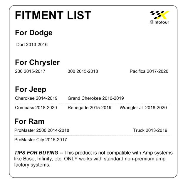 Alt view image 4 of 5 - Radio Wiring Harness with Antenna Adapter Compatible with Chrysler 2015-2020/Dodge 2013-2016/Jeep 2014-2020/Ram 2013-2019, Stereo Installation Wire Harness Kit Aftermarket Stereo CD Player Receiver