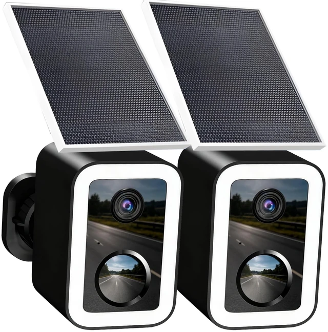 Main image of aidowocam Solar Power Outdoor Cameras Wireless Security Camera with Color Night Vision, WiFi 5G & 2.4G (2 Pack/Solar Panel)