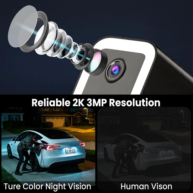 Alt view image 2 of 5 - aidowocam Solar Power Outdoor Cameras Wireless Security Camera with Color Night Vision, WiFi 5G & 2.4G (2 Pack/Solar Panel)